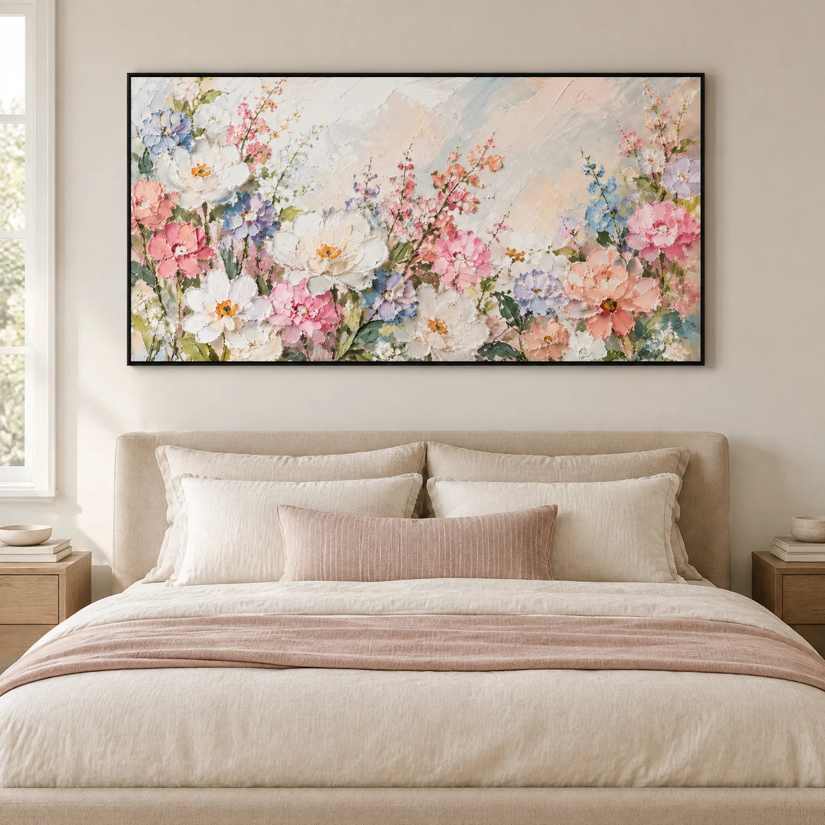 PETAL TAPESTRY — Bedroom, black frame