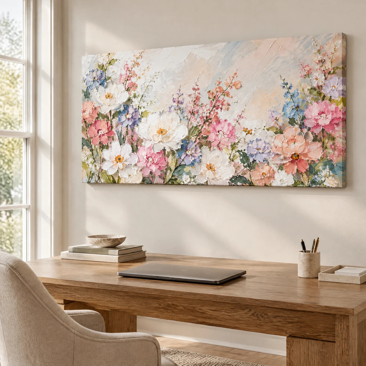 PETAL TAPESTRY — Office, frameless stretched canvas