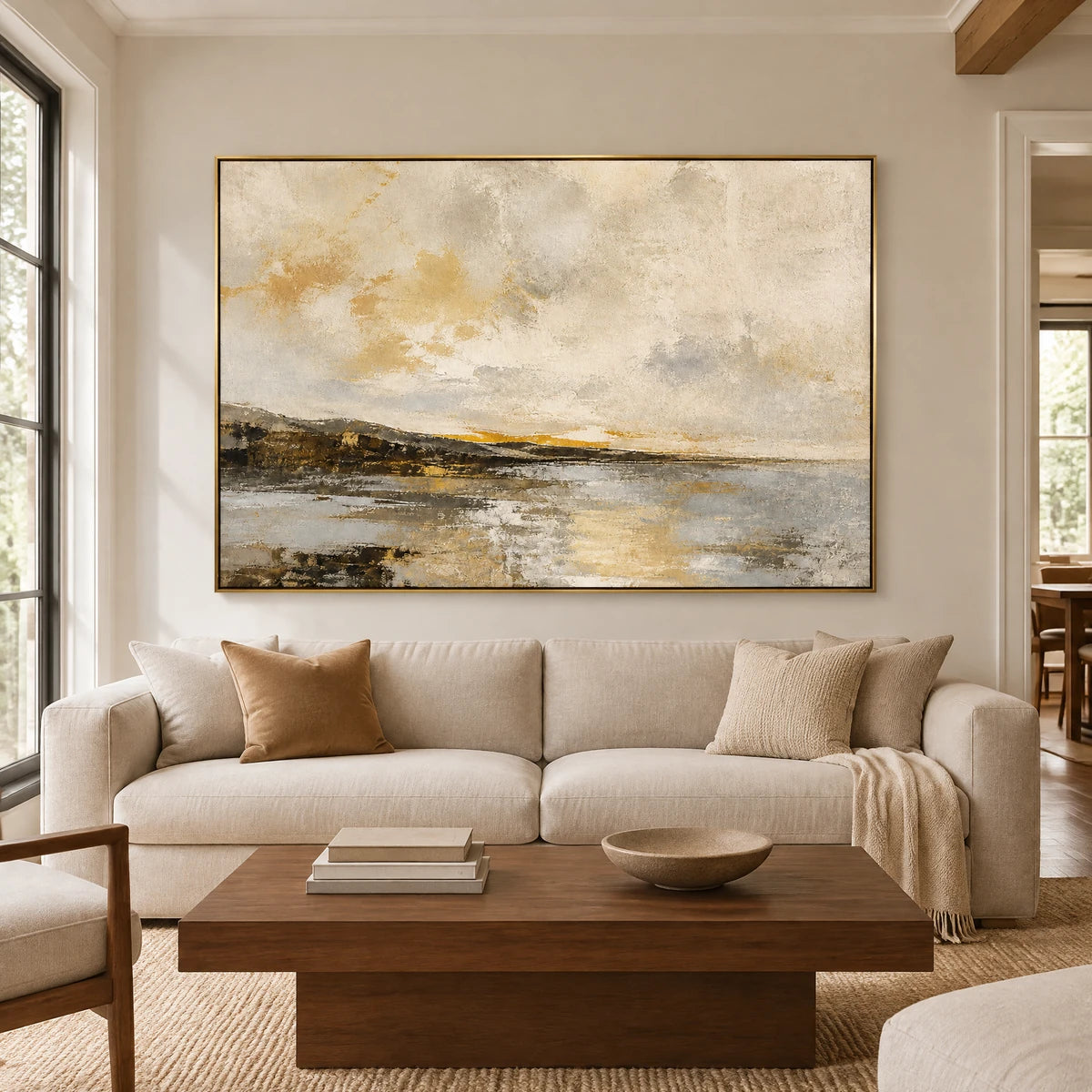 DISTANT QUIET — Living room, gold frame