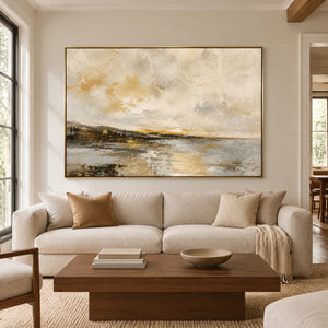 DISTANT QUIET — Living room, gold frame