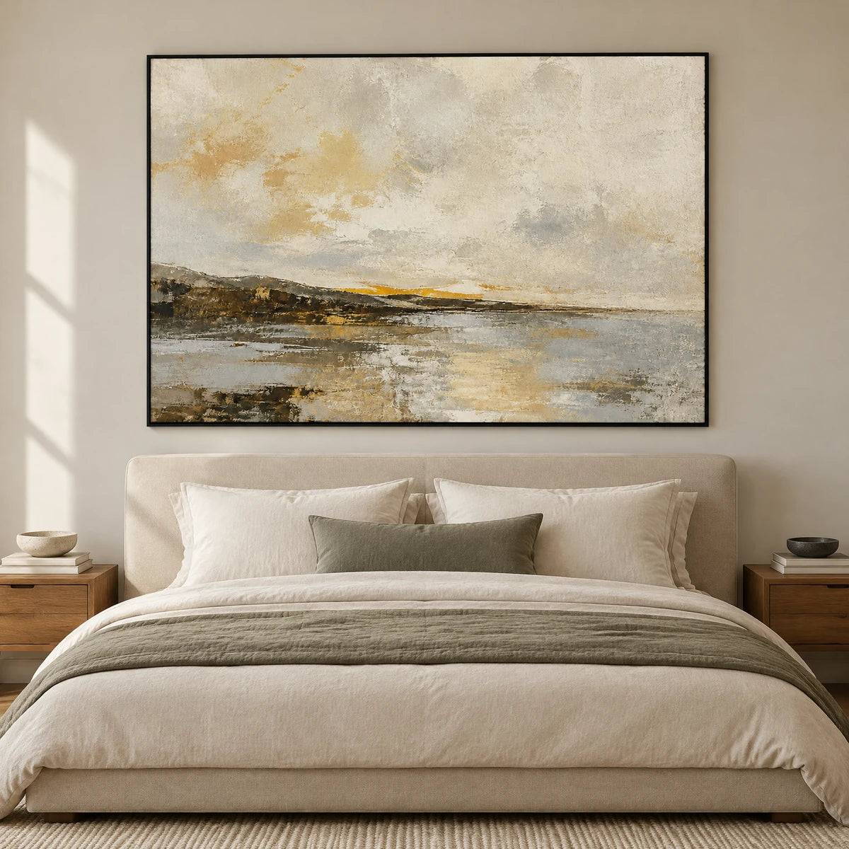 DISTANT QUIET — Bedroom, black frame