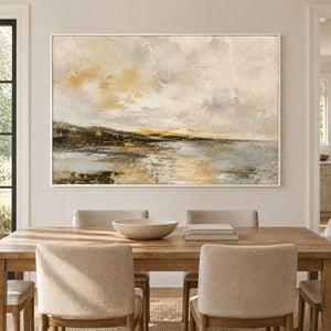 DISTANT QUIET — Dining room, white frame
