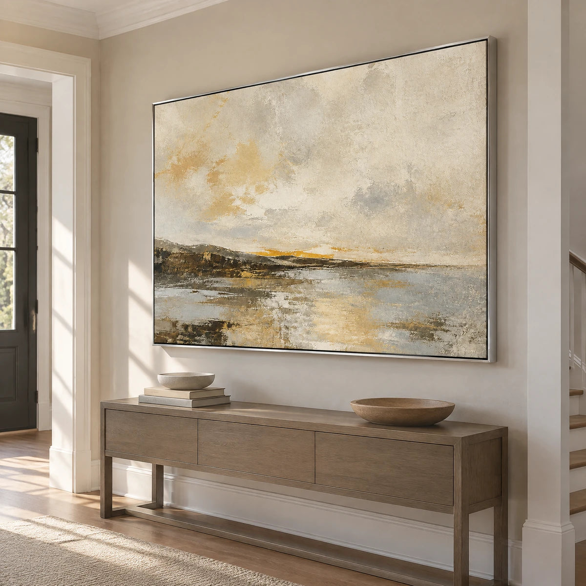 DISTANT QUIET — Hallway, silver frame