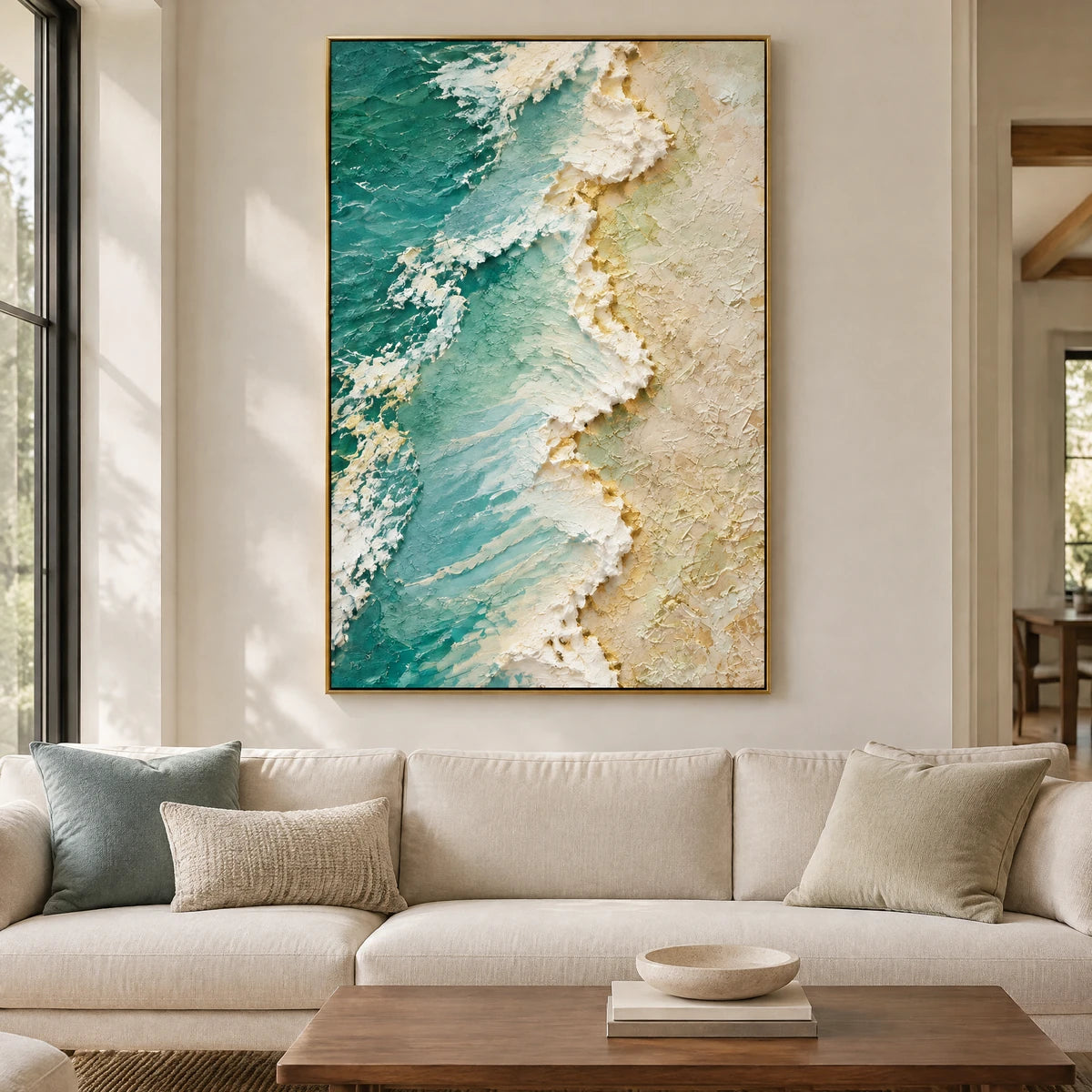 SHORELINE RHYTHM — Living room, gold frame