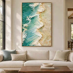 SHORELINE RHYTHM — Living room, gold frame