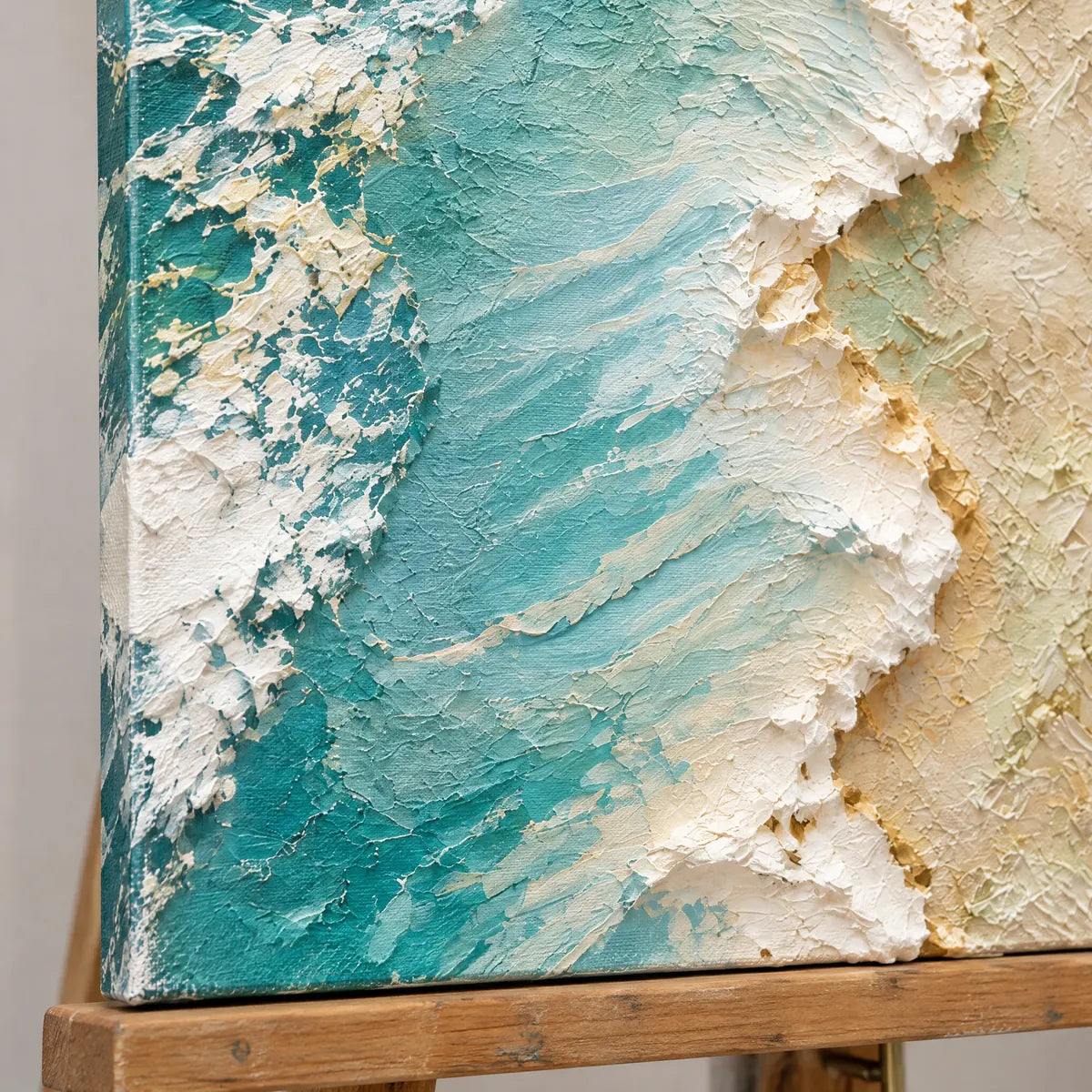 SHORELINE RHYTHM — Texture detail on an easel, no outer frame