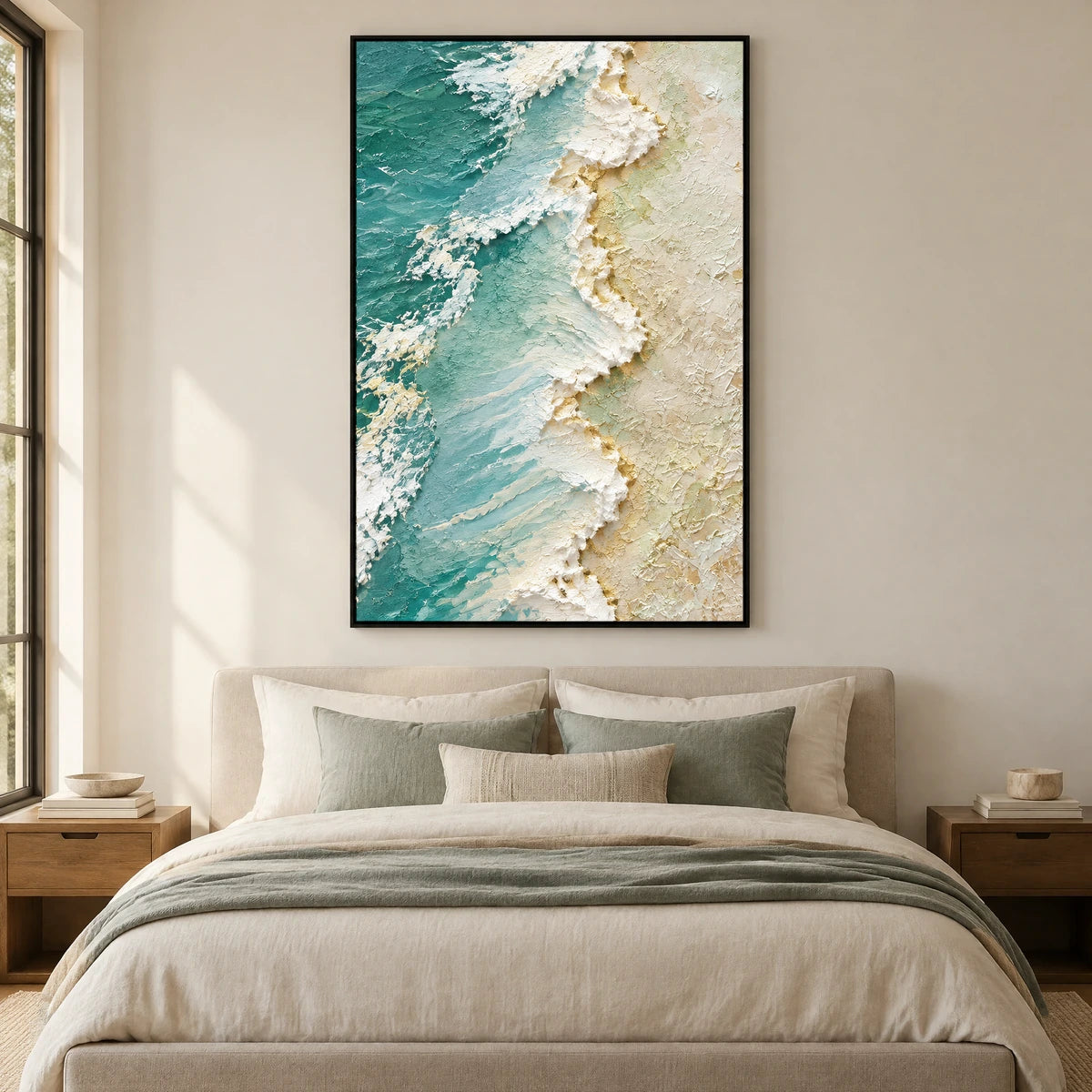 SHORELINE RHYTHM — Bedroom, black frame