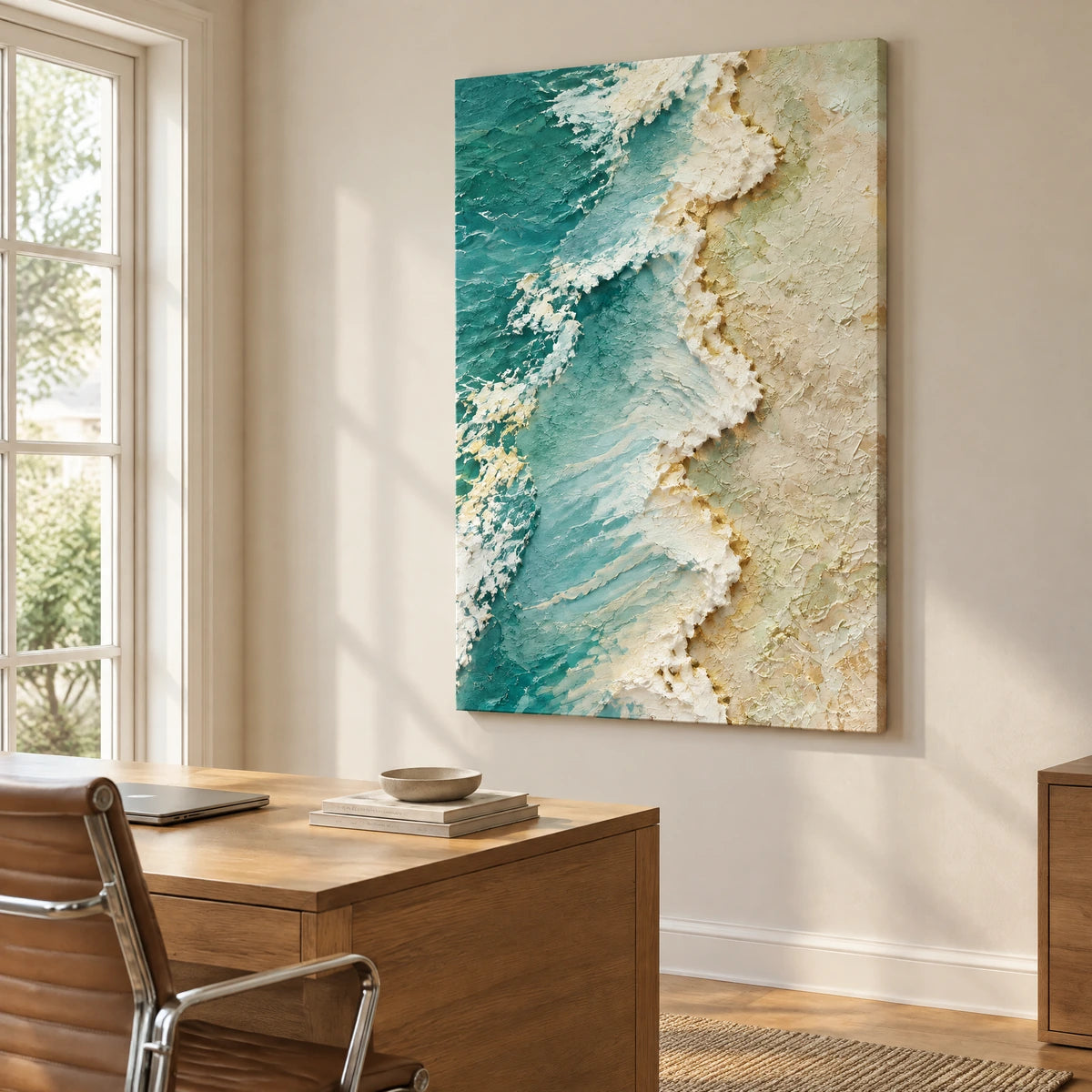 SHORELINE RHYTHM — Office, frameless stretched canvas