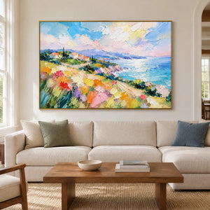 SEASIDE COLORFIELD — Living room, gold frame