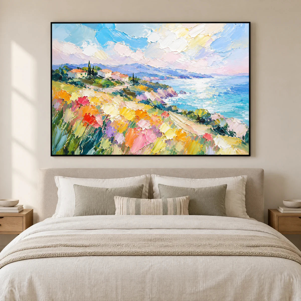 SEASIDE COLORFIELD — Bedroom, black frame