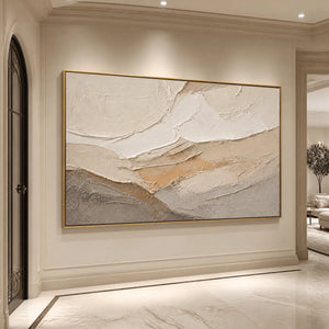 PALE RIDGE: Beige White Mountain Abstract