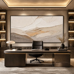 PALE RIDGE: Beige White Mountain Abstract