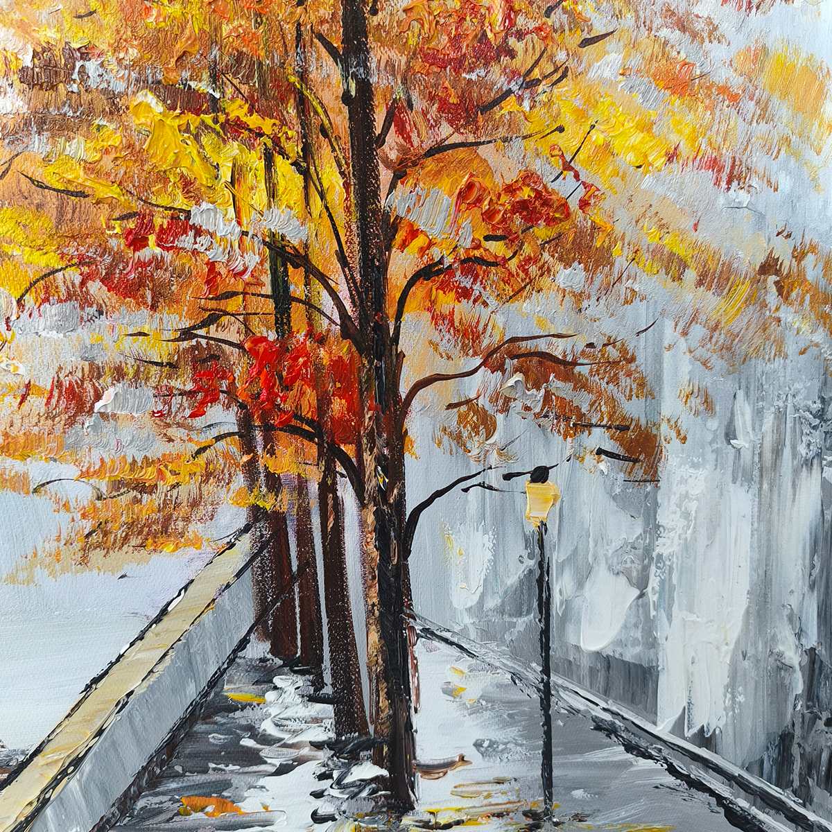 Ready to Ship ｜PARISIAN AUTUMN STROLL: Romantic Cityscape Oil Painting