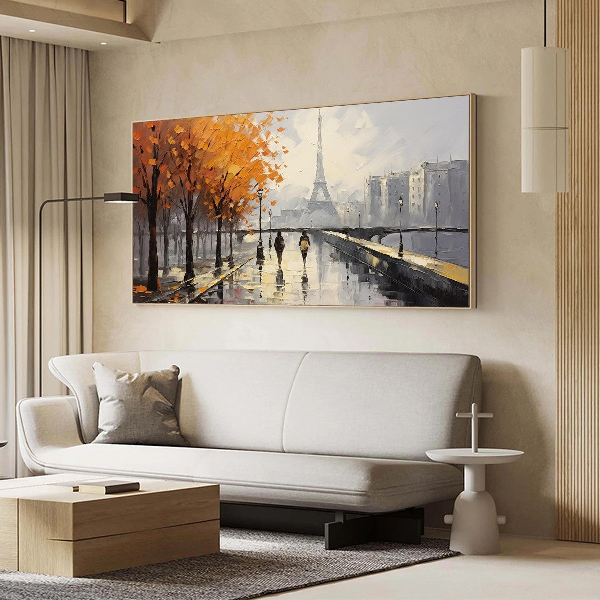 Parisian Rain: Original Textured Cityscape Oil Painting - Paris