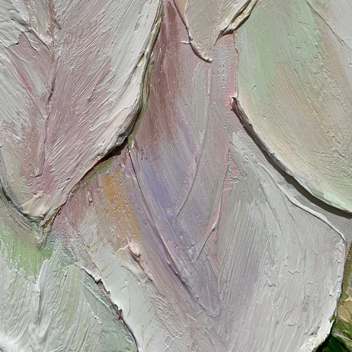 PASTEL DREAM: Square Textured Impasto Floral Painting