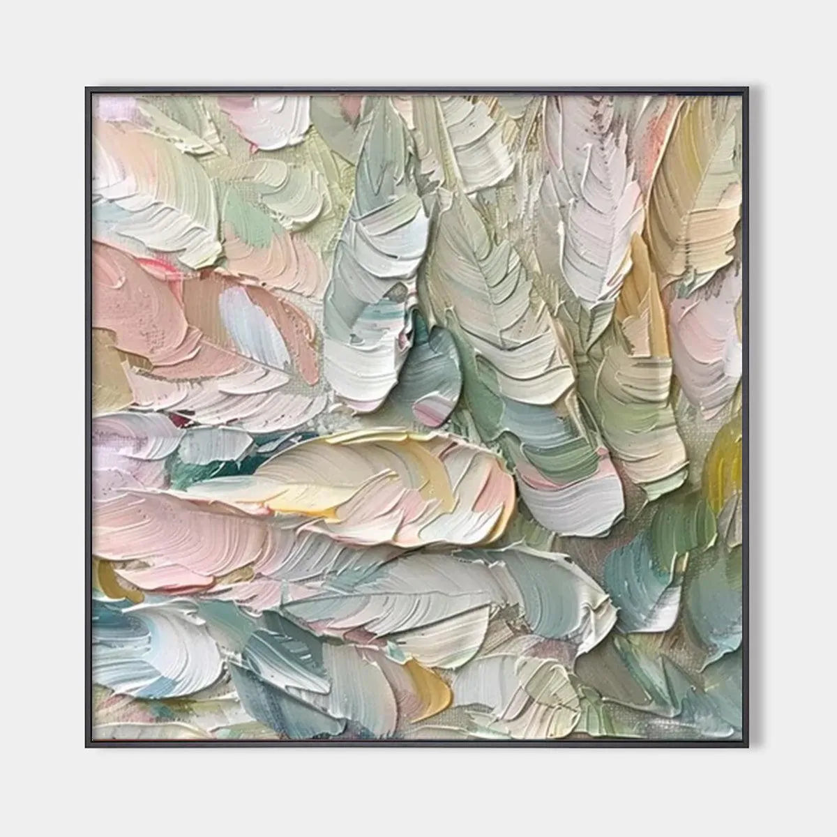 Textured Abstract Painting, Impasto Wall Art, Square Canvas, Dreamy Decor