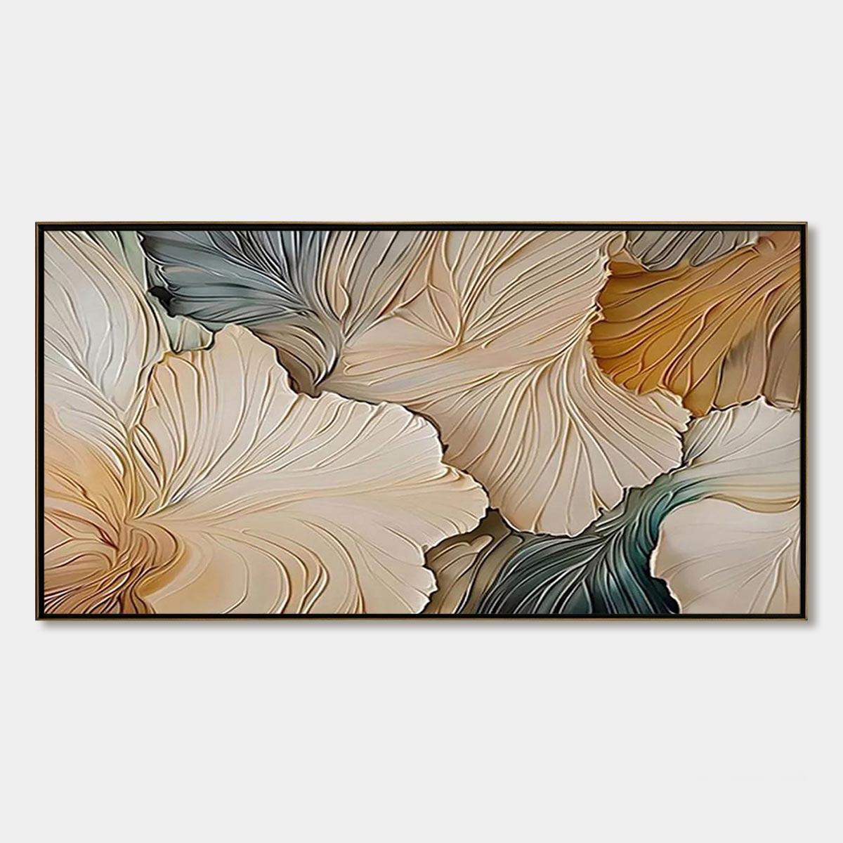 PETAL WHISPERS: Textured Wabi Sabi Abstract Leaf Painting