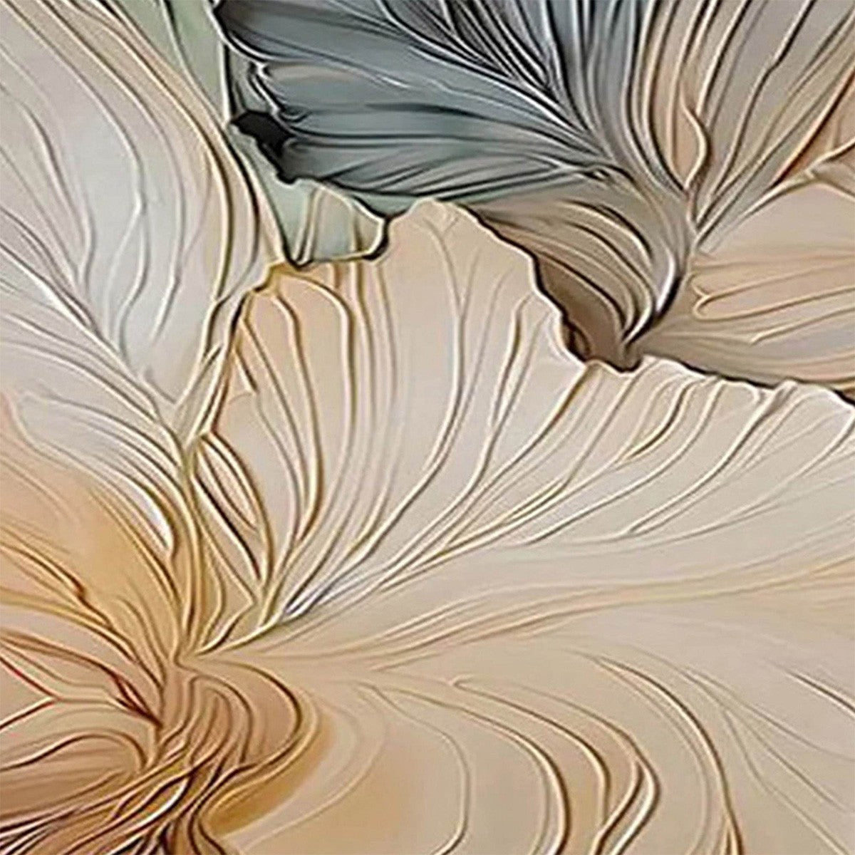 PETAL WHISPERS: Textured Wabi Sabi Abstract Leaf Painting