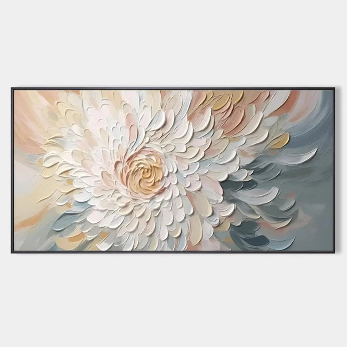 Textured Floral Painting in Neutral Tones