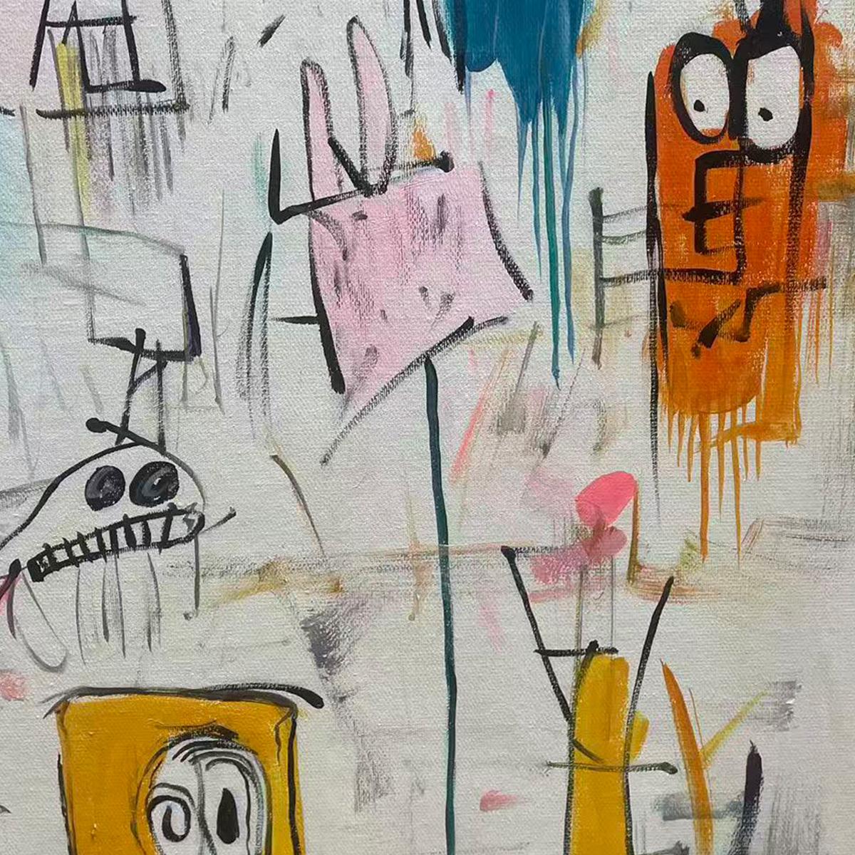 PLAYFUL GRAFFITI: Abstract Figurative Oil Painting