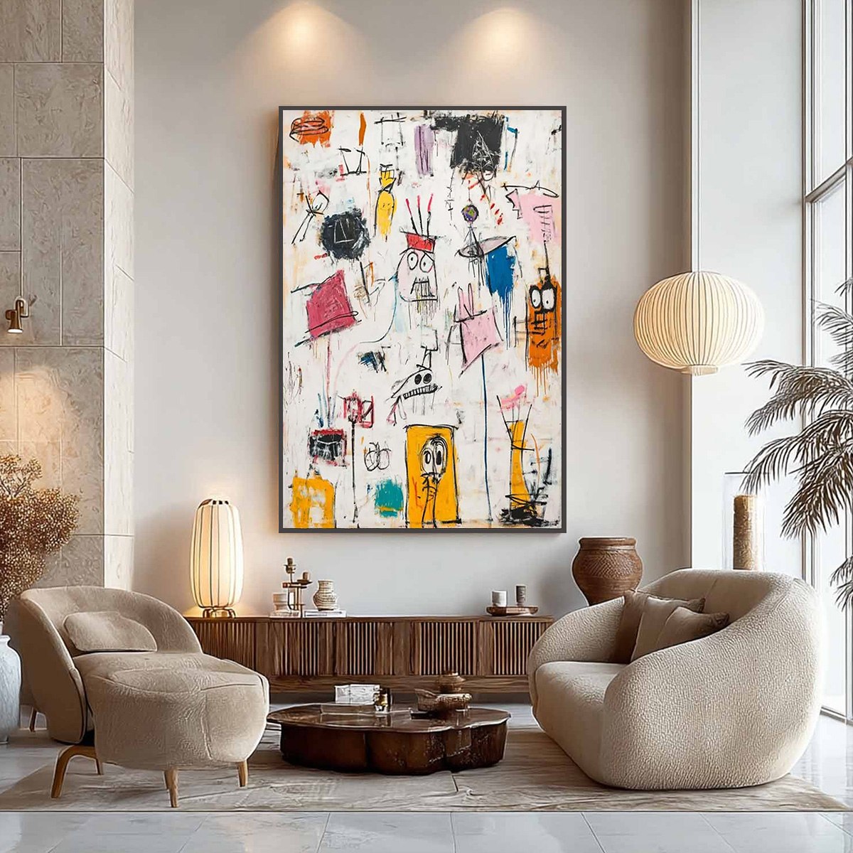 PLAYFUL GRAFFITI: Abstract Figurative Oil Painting