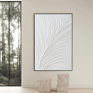 PLUME: Textured Minimalist Wabi Sabi Feather Painting