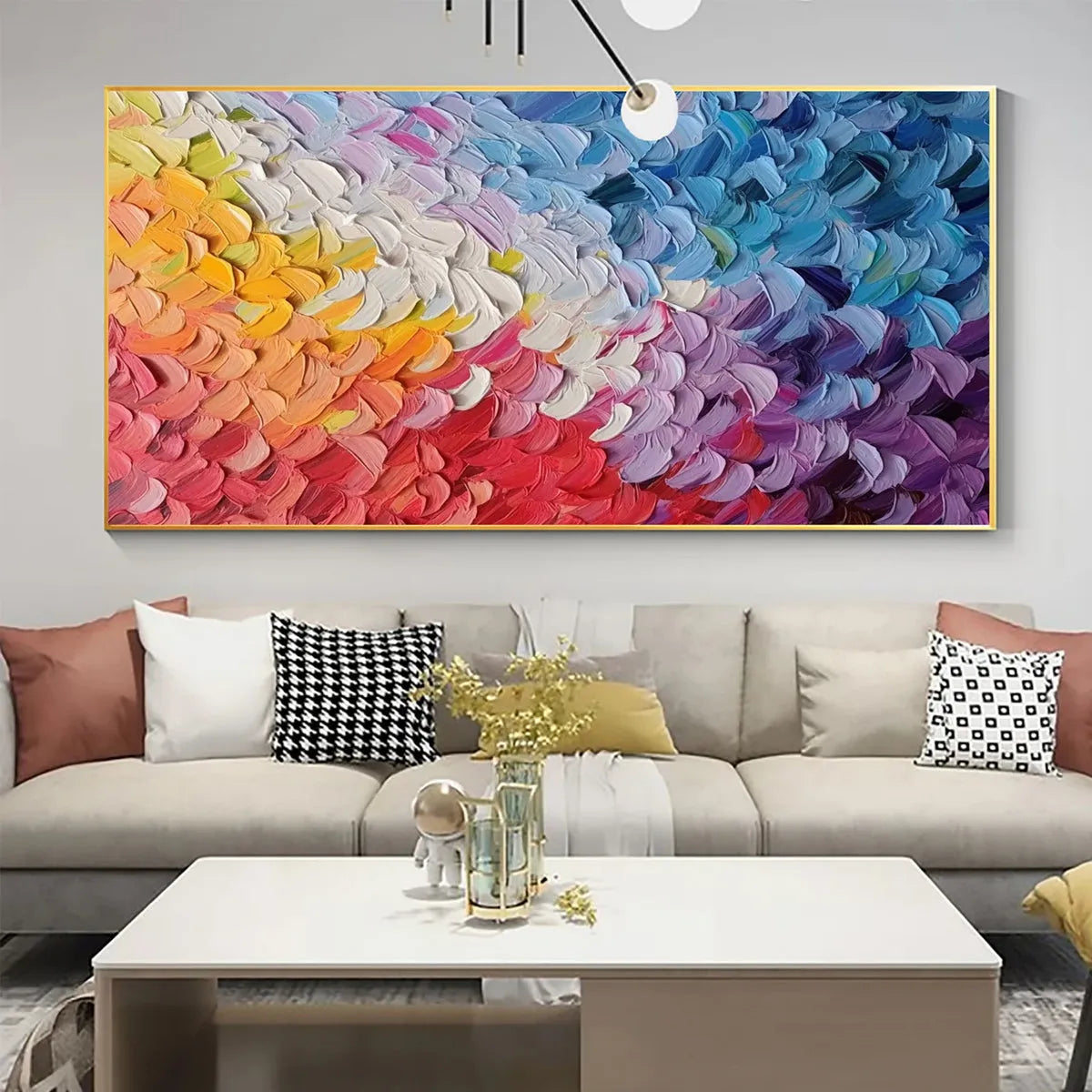 PASTEL DREAMSCAPE: Abstract Textured Impasto Oil Painting on Canvas