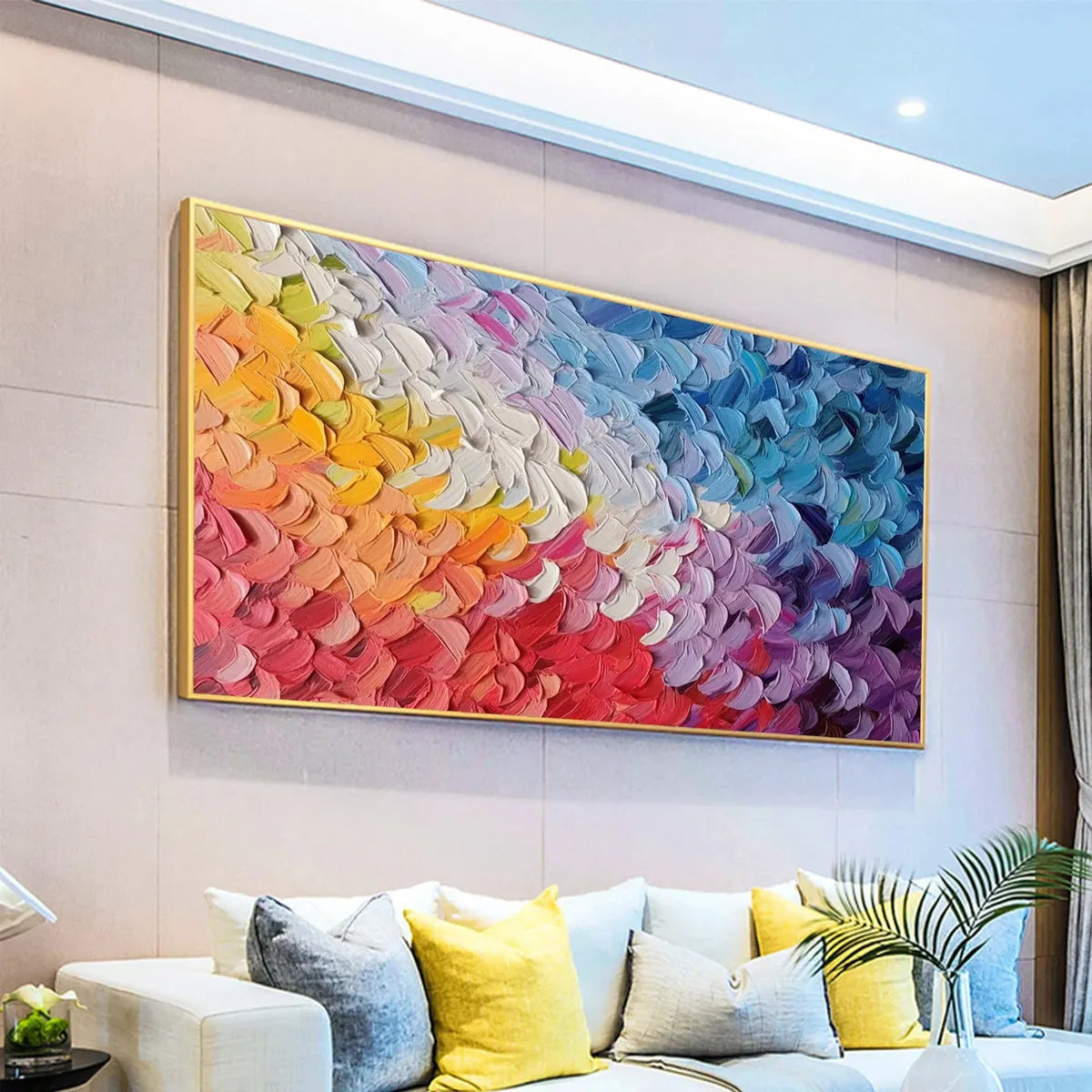PASTEL DREAMSCAPE: Abstract Textured Impasto Oil Painting on Canvas