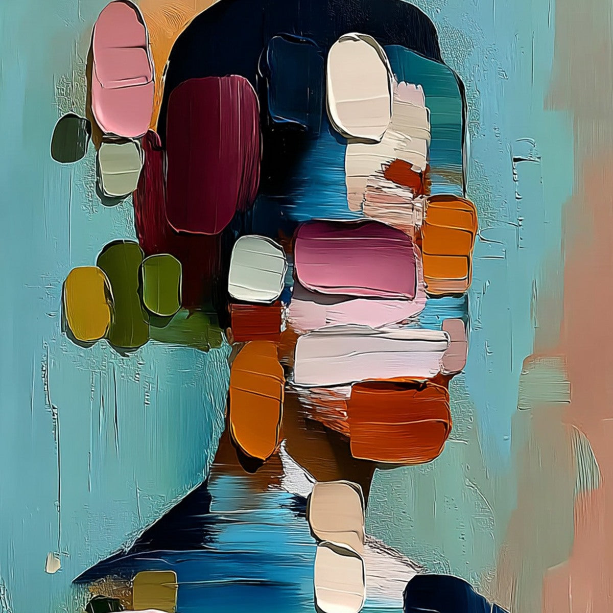 Persona | Textured Abstract Portrait Impasto Oil Painting