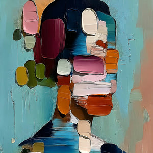 Persona | Textured Abstract Portrait Impasto Oil Painting