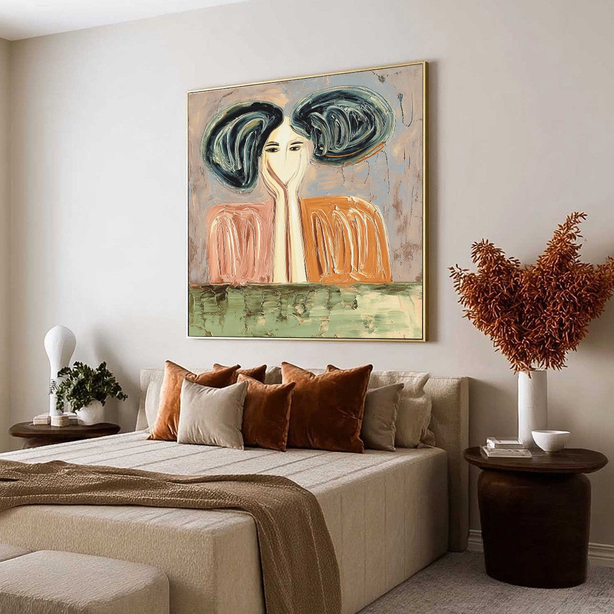 QUIET CONTEMPLATION: Textured Impasto Portrait Painting of a Woman