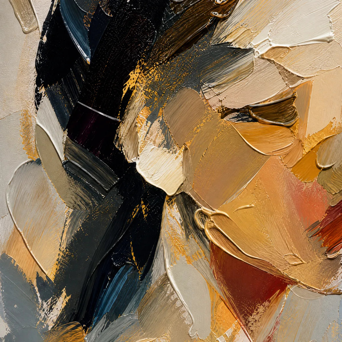 QUIET GAZE: Textured Female Portrait Painting