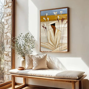 QUIET REPOSE: Textured Figurative Painting of a Person in Contemplation