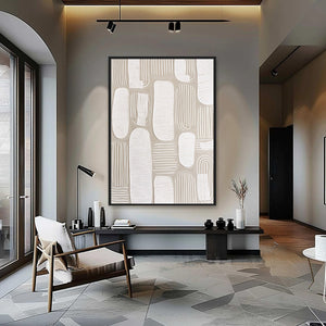 QUIET RHYTHMS: Textured Wabi Sabi Abstract Painting in Neutral Tones