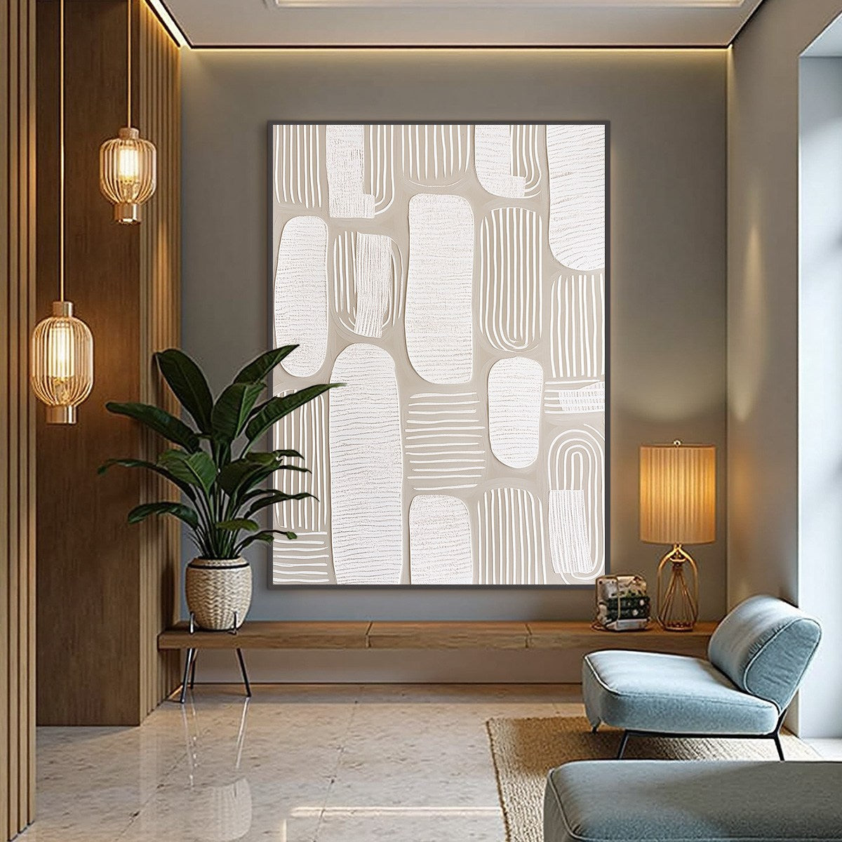 QUIET RHYTHMS: Textured Wabi Sabi Abstract Painting in Neutral Tones