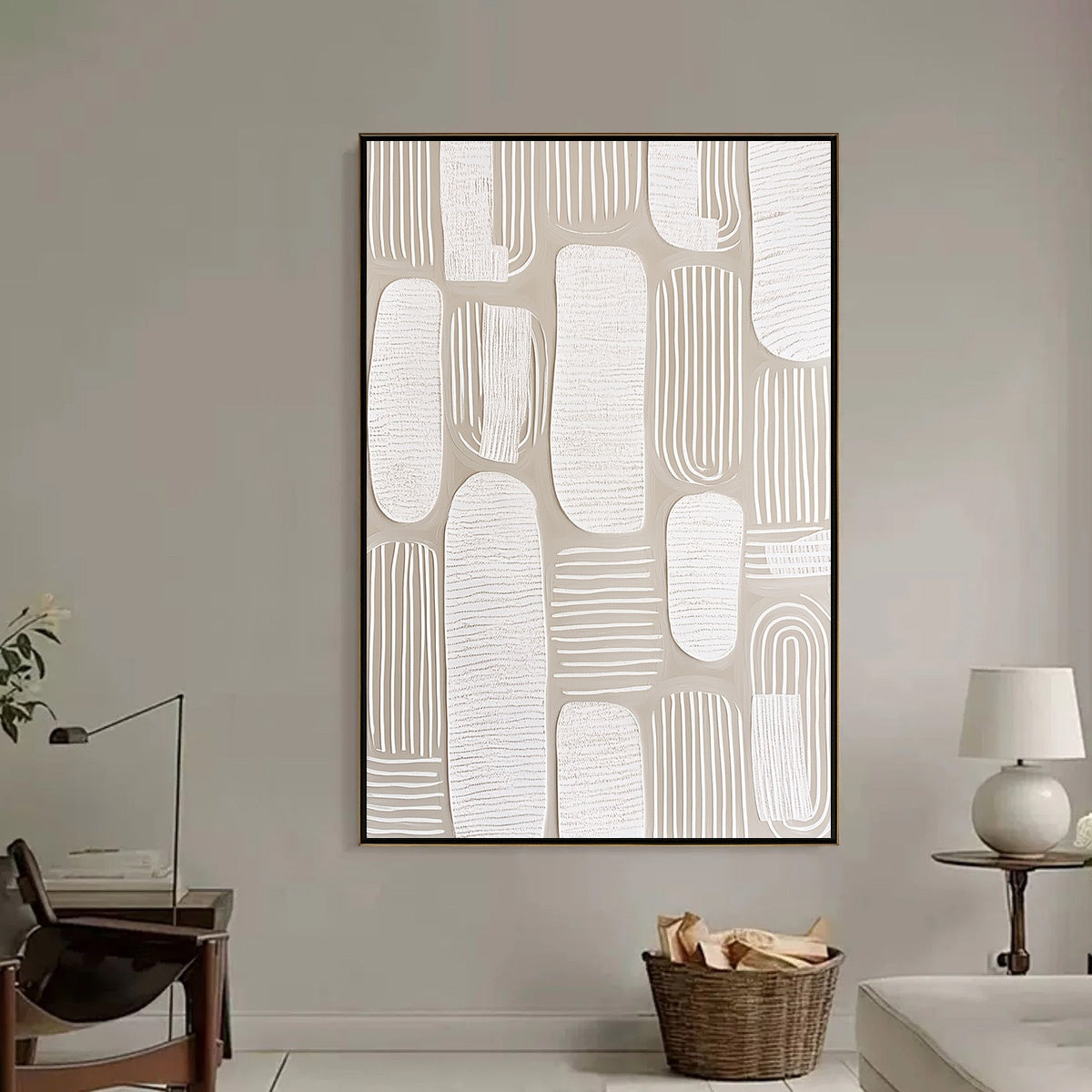 QUIET RHYTHMS: Textured Wabi Sabi Abstract Painting in Neutral Tones
