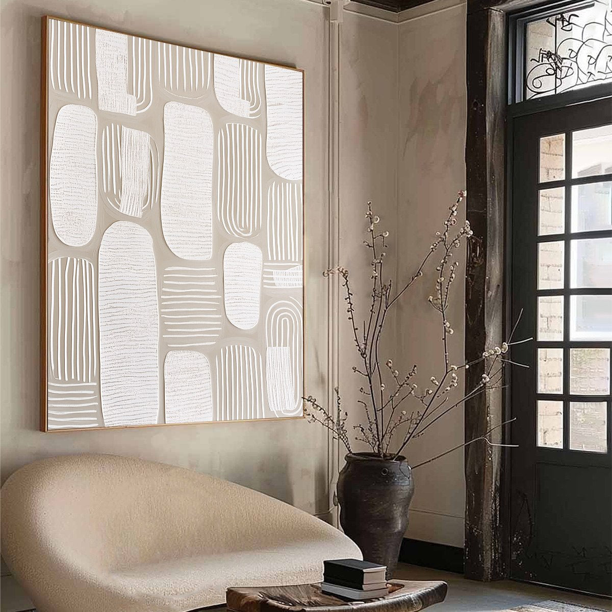 QUIET RHYTHMS: Textured Wabi Sabi Abstract Painting in Neutral Tones