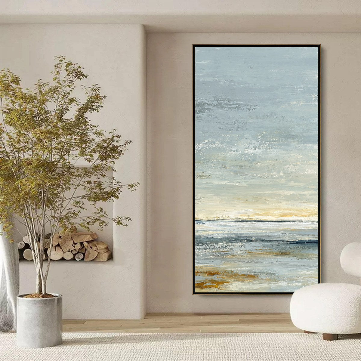 QUIET HORIZON: Textured Minimalist Wabi Sabi Seascape