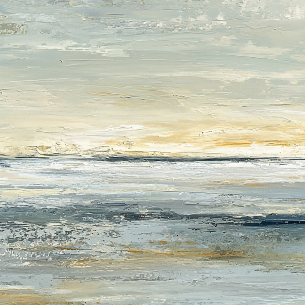 QUIET HORIZON: Textured Minimalist Wabi Sabi Seascape