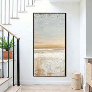 QUIET SHORE: Textured Wabi Sabi Minimalist Beach Painting