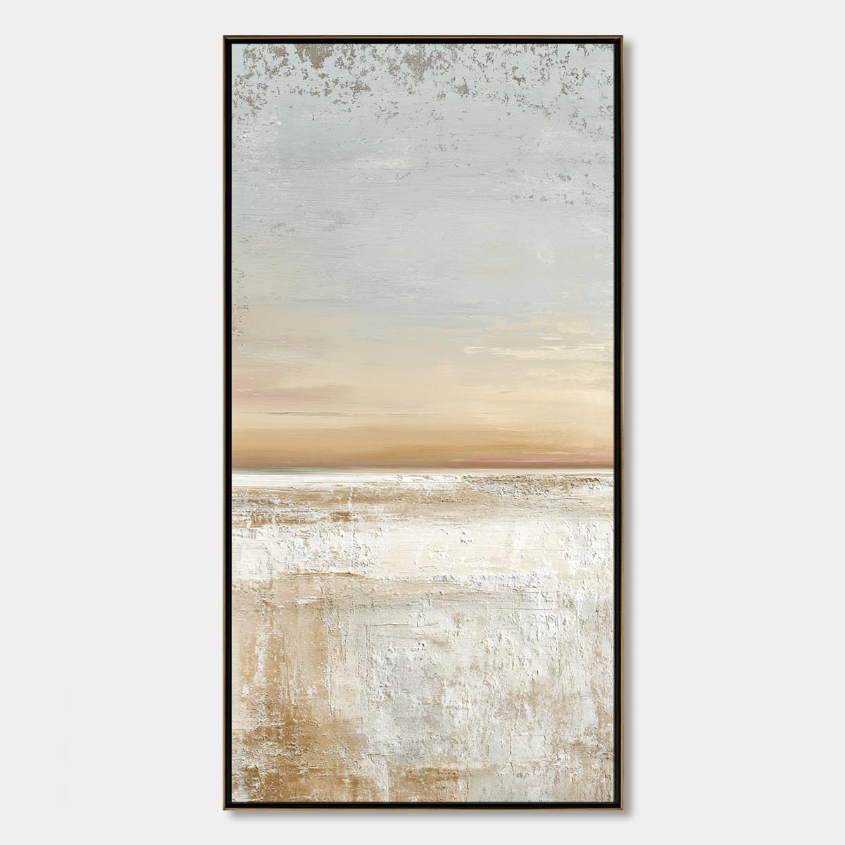 QUIET SHORE: Textured Wabi Sabi Minimalist Beach Painting