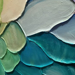 RAINBOW SCALES: Colorful Impasto Abstract Painting
