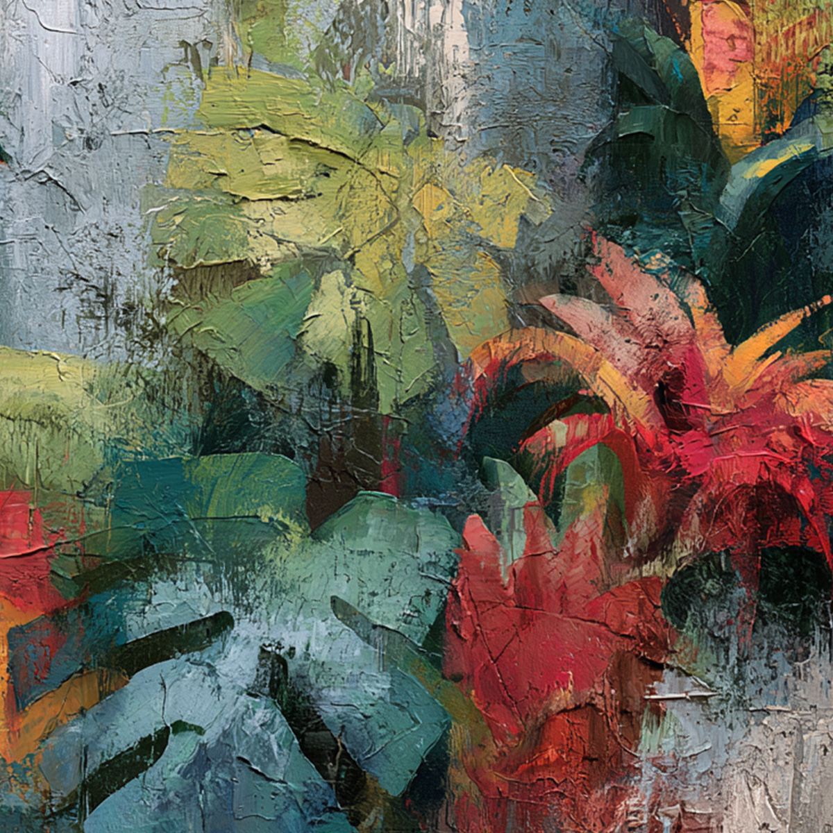 RAINFOREST RHYTHM: Vibrant Textured Toucan & Jungle Painting