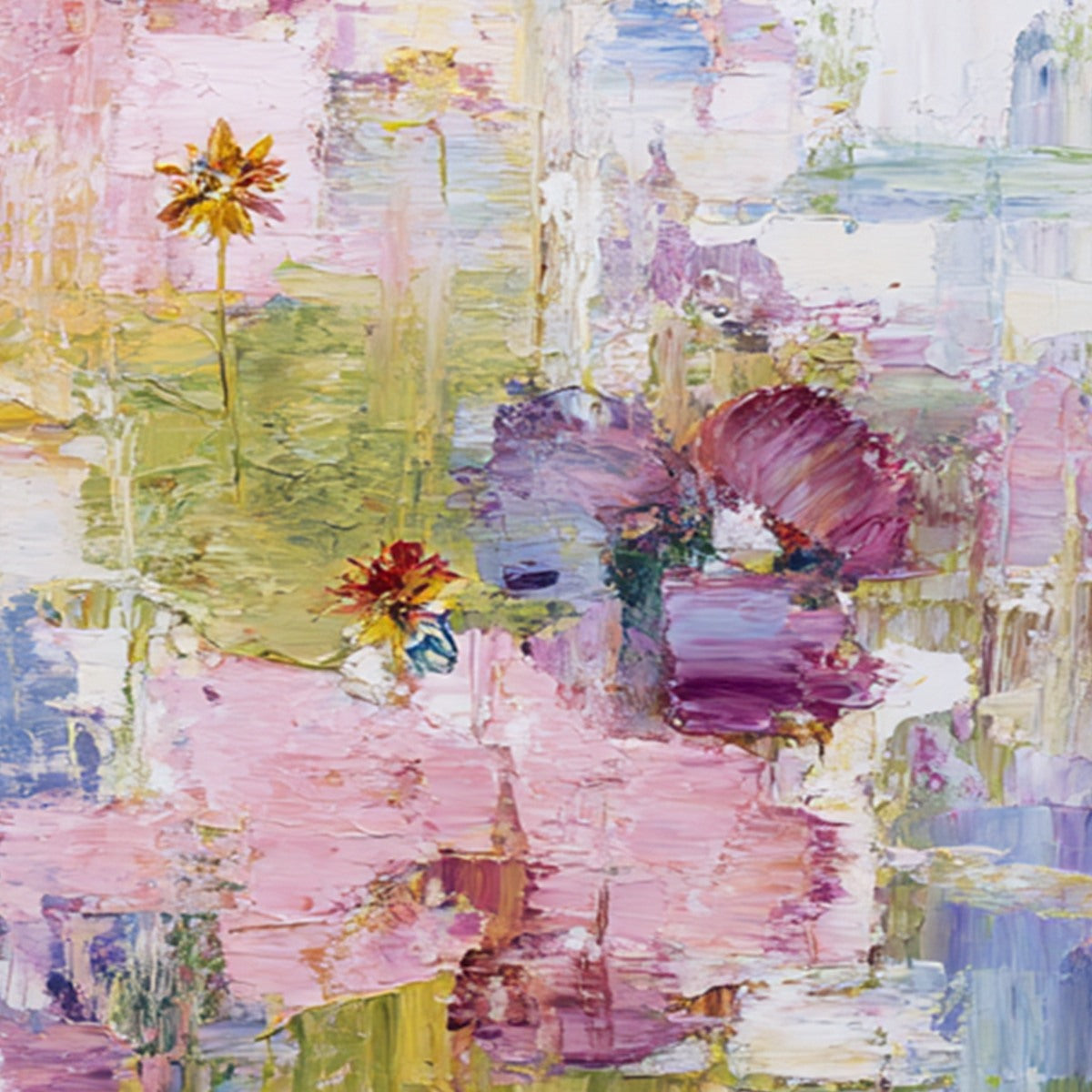 REFLECTIONS IN BLOOM: Colorful Abstract Floral Palette Knife Painting Set