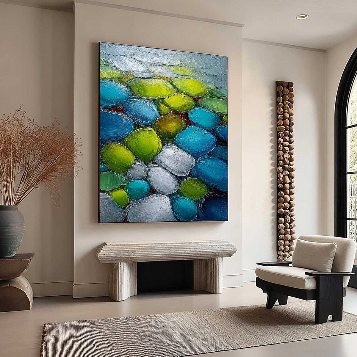 RIVER GEMS: Heavily Textured Abstract Painting of Colorful Stones