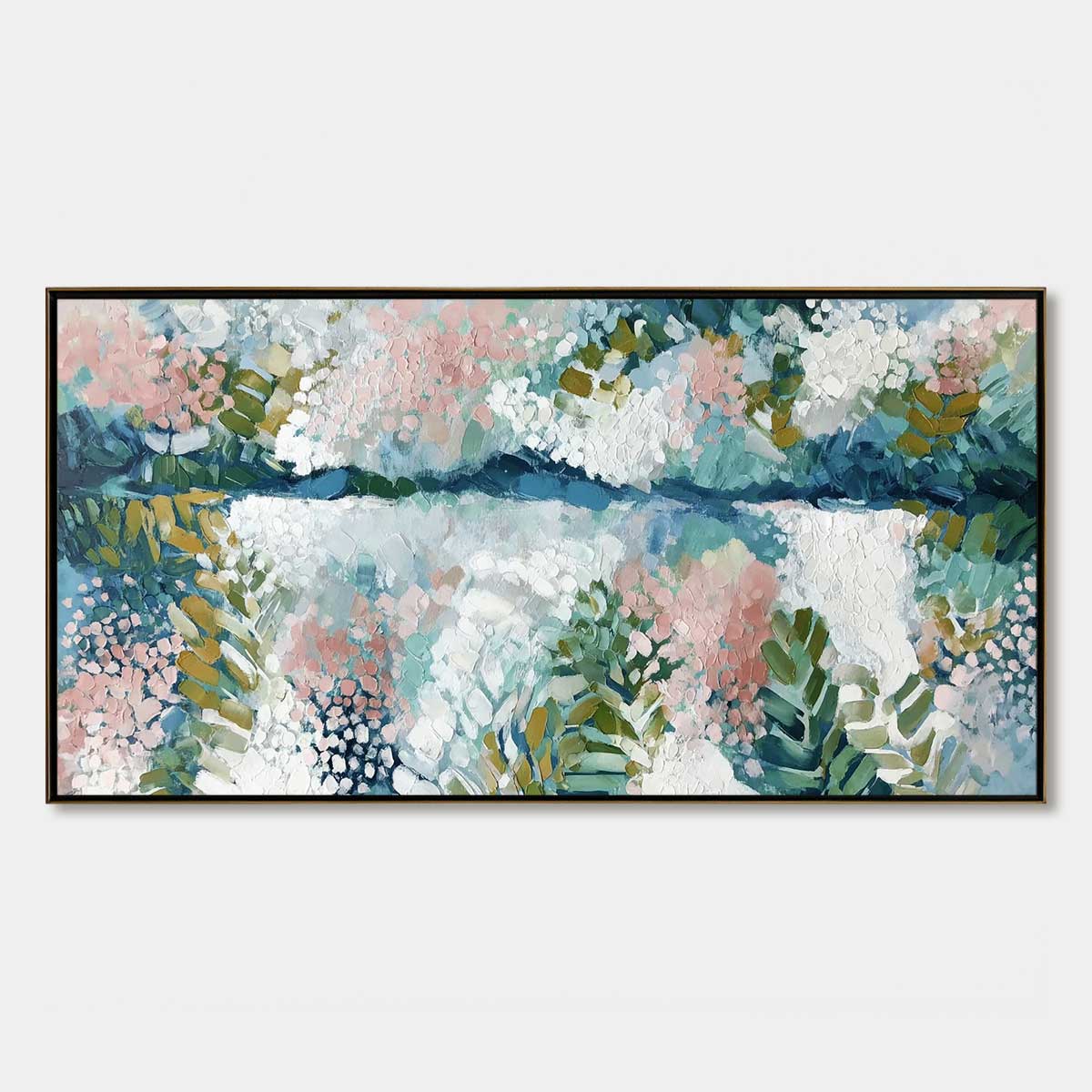 RIVER OF PETALS: Textured Abstract Floral Landscape Painting