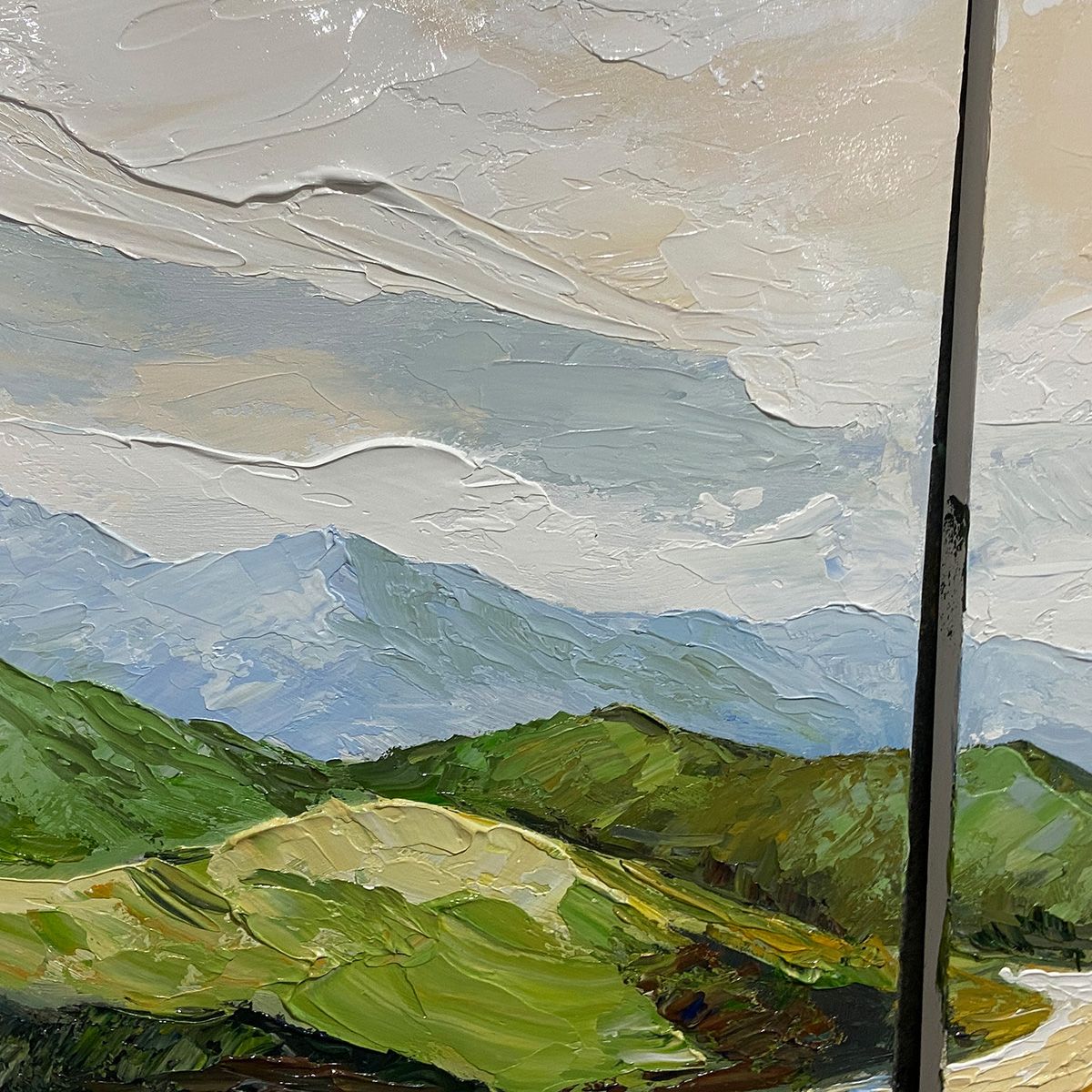 RIVER VALLEY DUET: Textured Landscape Diptych Painting