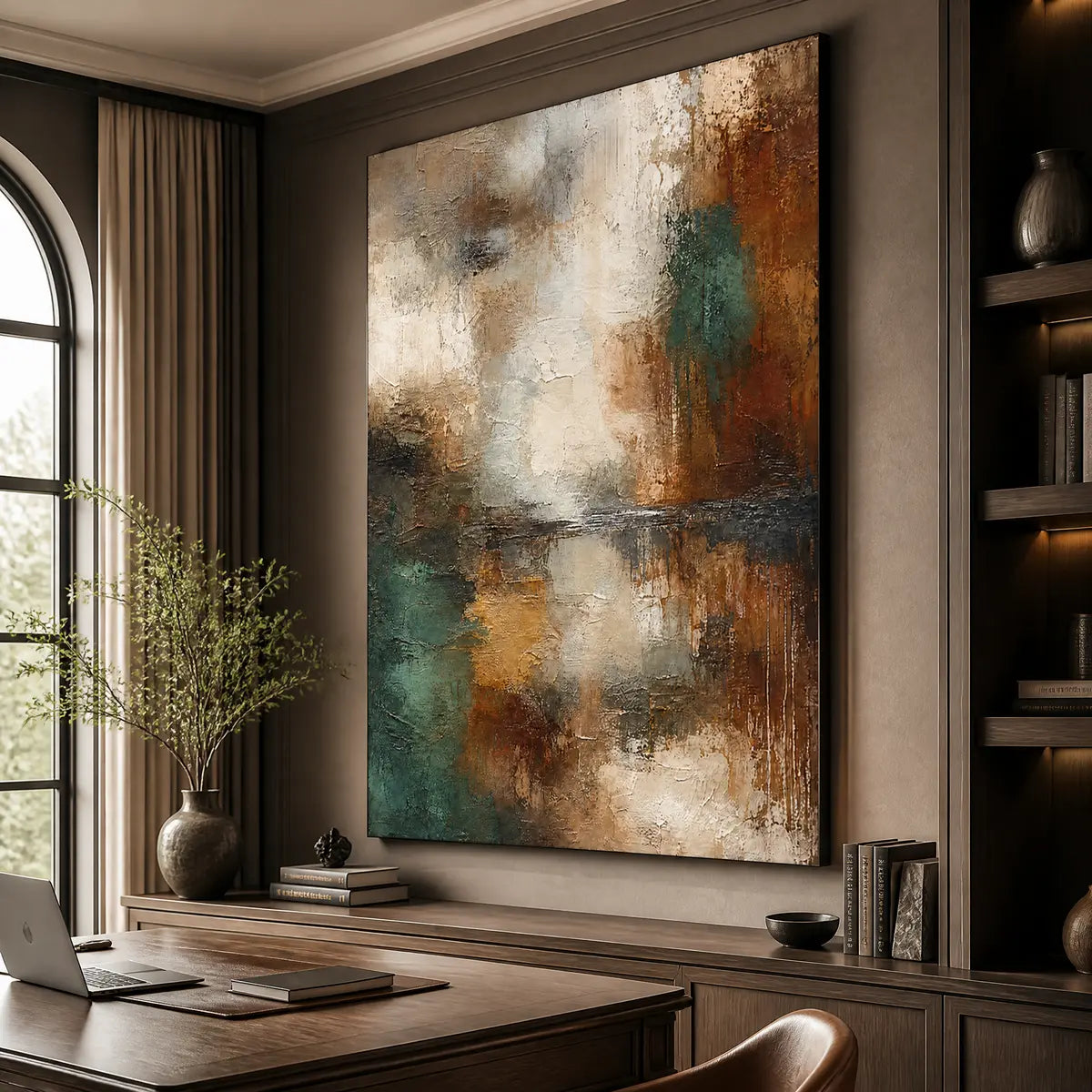 EARTHEN REFLECTION displayed in a refined office.