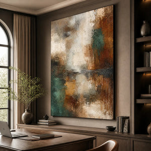 EARTHEN REFLECTION displayed in a refined office.