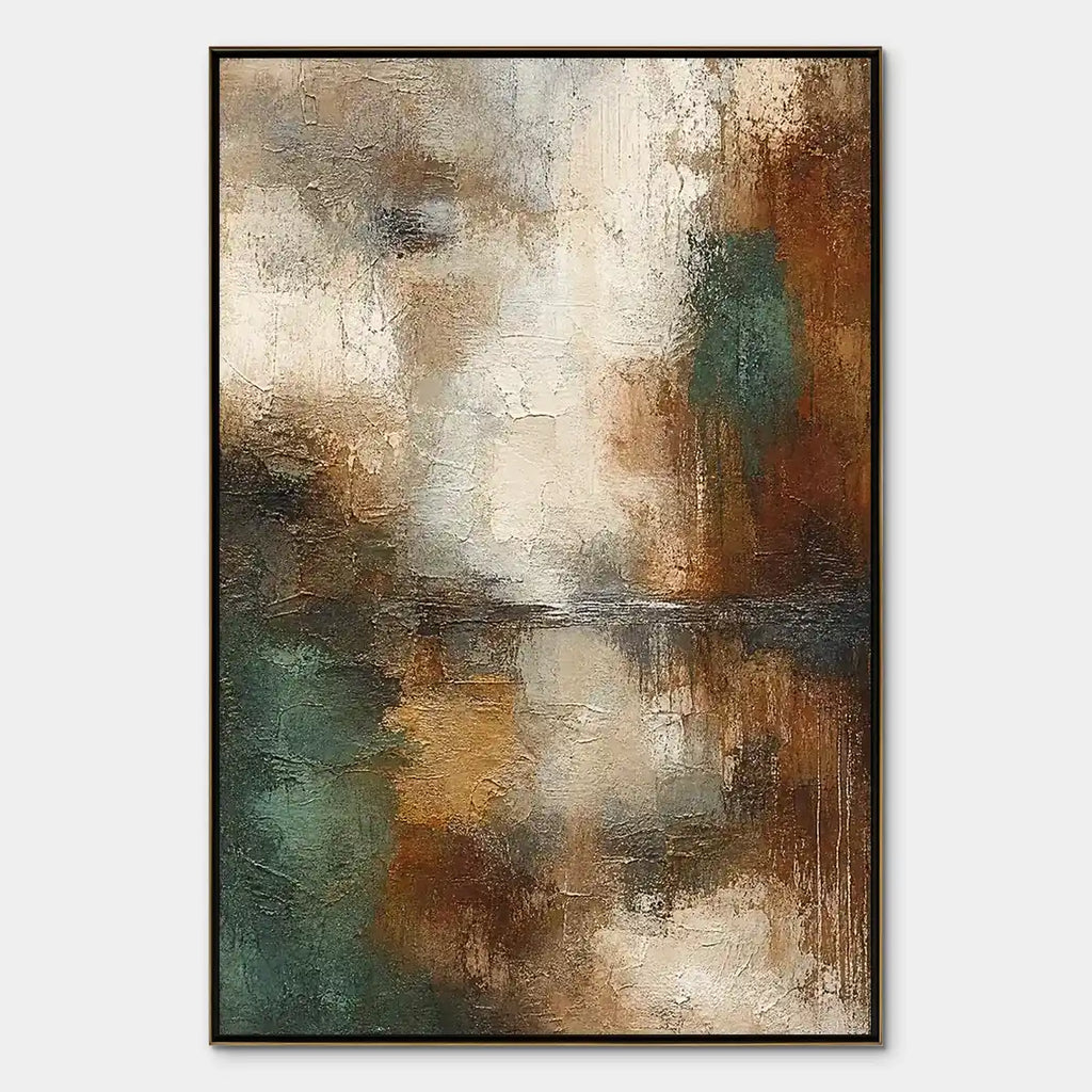 Rust Teal Abstract Landscape | Oil Painting – MontCarta